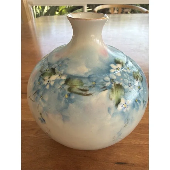 Antique Royal Austria OAEG Porcelain Vase Hand Painted Blue 5 Vase